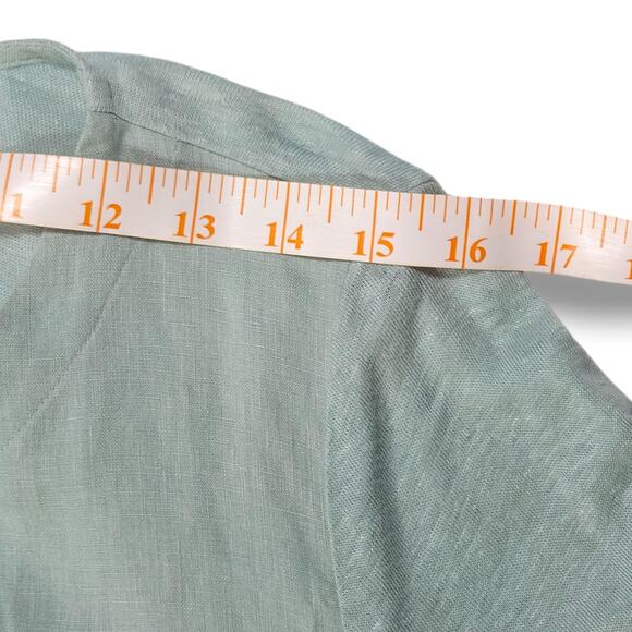 EUC J.Jill Love Linen Split Neck Oversized Linen Tunic Sz. S [6-8] Soft Green - Picture 6 of 10